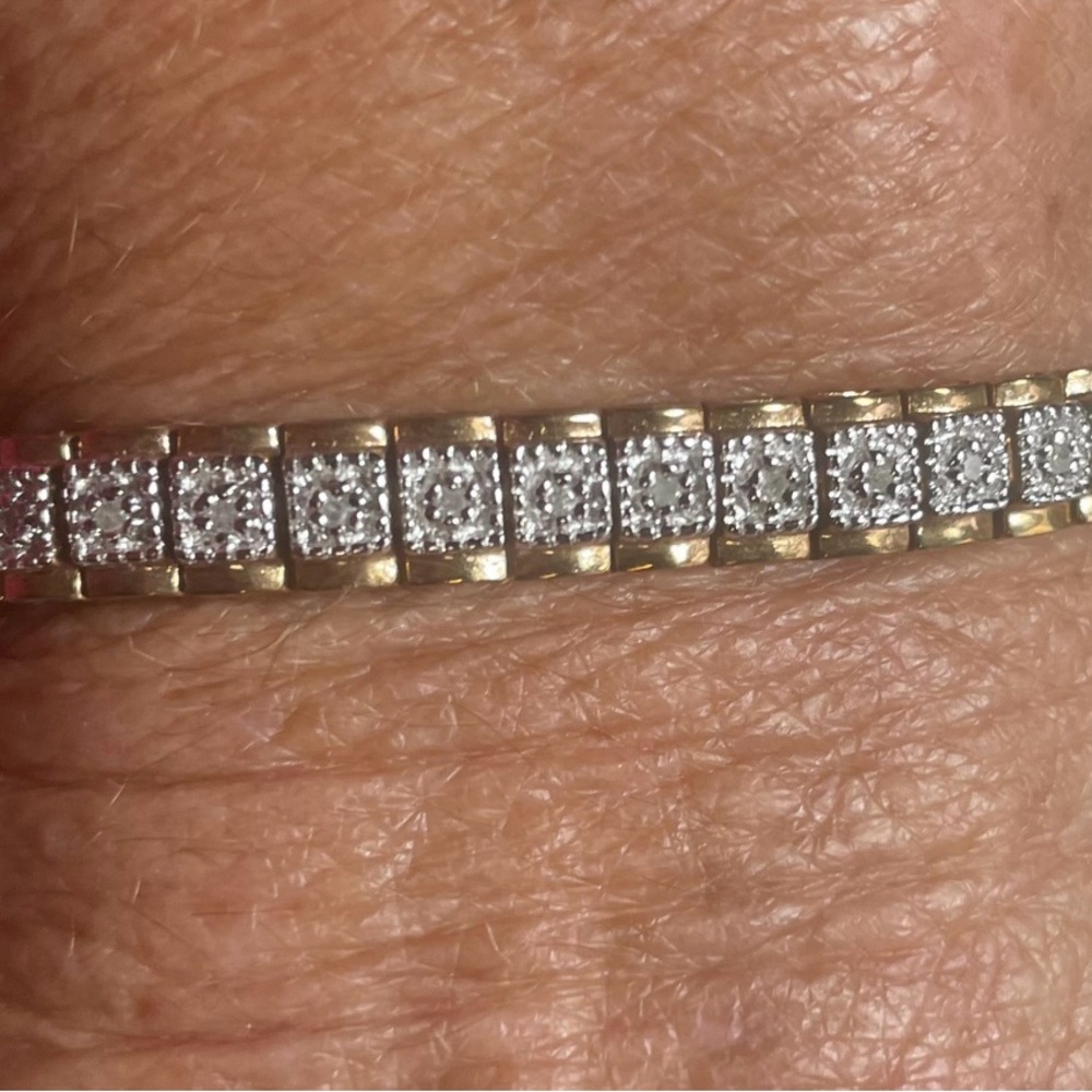 Diamond Accent Bracelet. Stamped 925 SS. - Picture 3 of 7